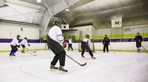 players practicing skating